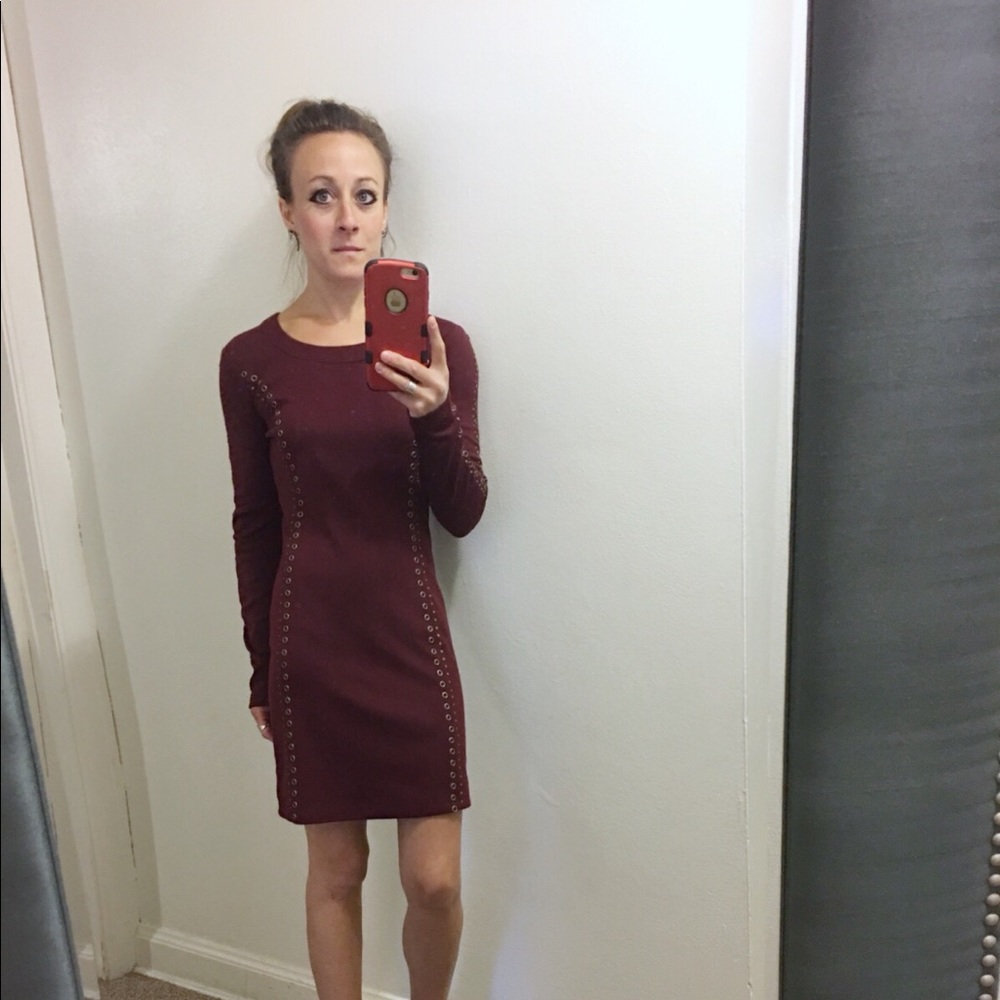 Maroon studded dress